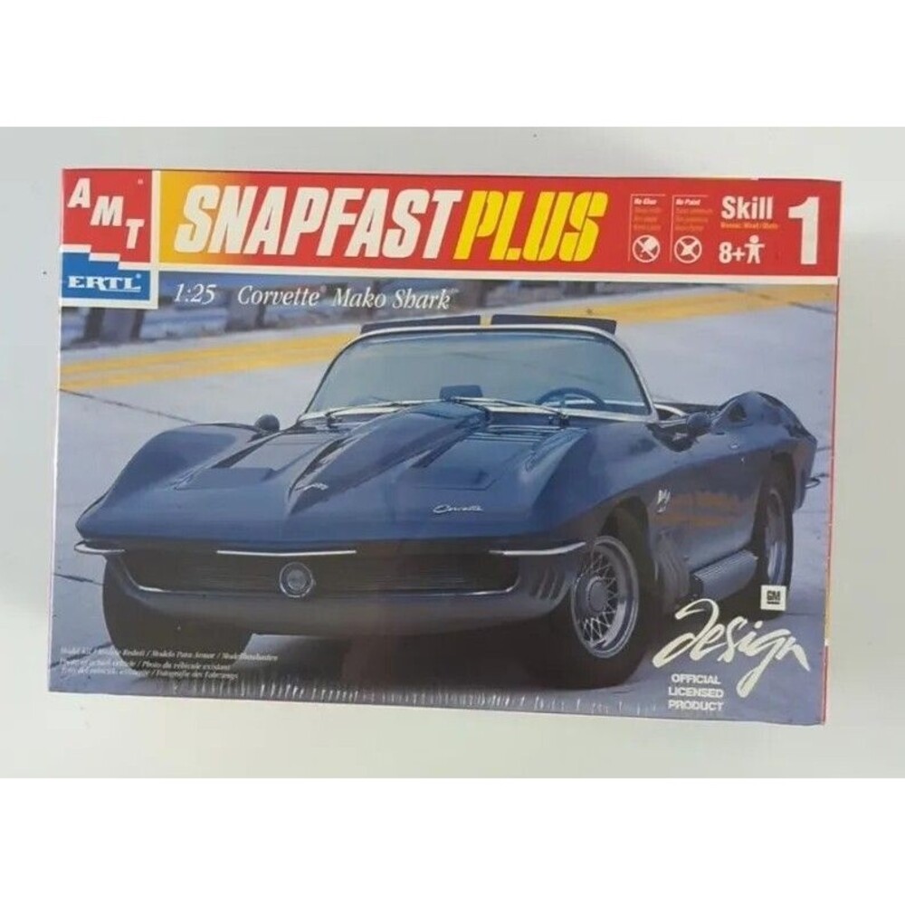 AMT SnapFast Plus 1:25 scale Corvette Mako Shark Model Kit #6133 Factory SEALED